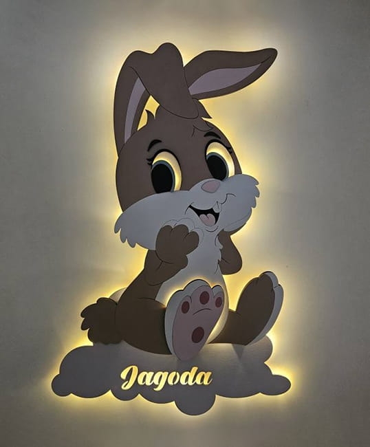 Ręcznie malowana lampka nocna Króliczek oświetlenie.jpg