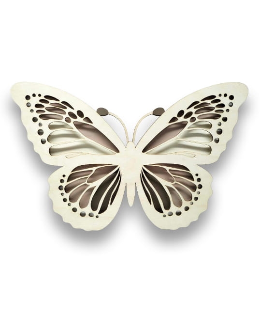 Motyl beżowy lampka nocna LED do pokoju dziecka