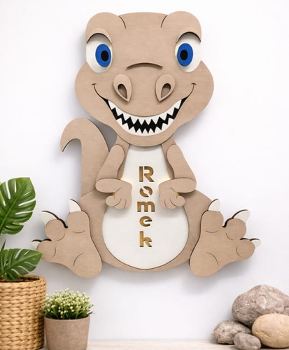 Ręcznie malowana lampka nocna dinozaur
