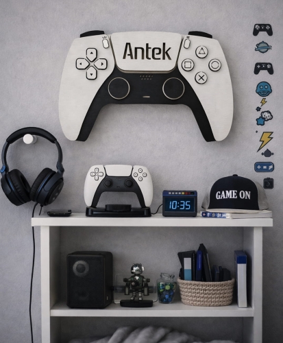 Lampka nocna pad do gier aranżacja